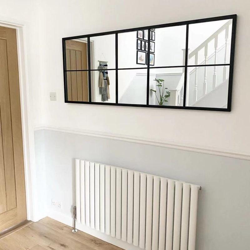 Latitude Run® Black Industrial Full Length Metal Window Mirror 60